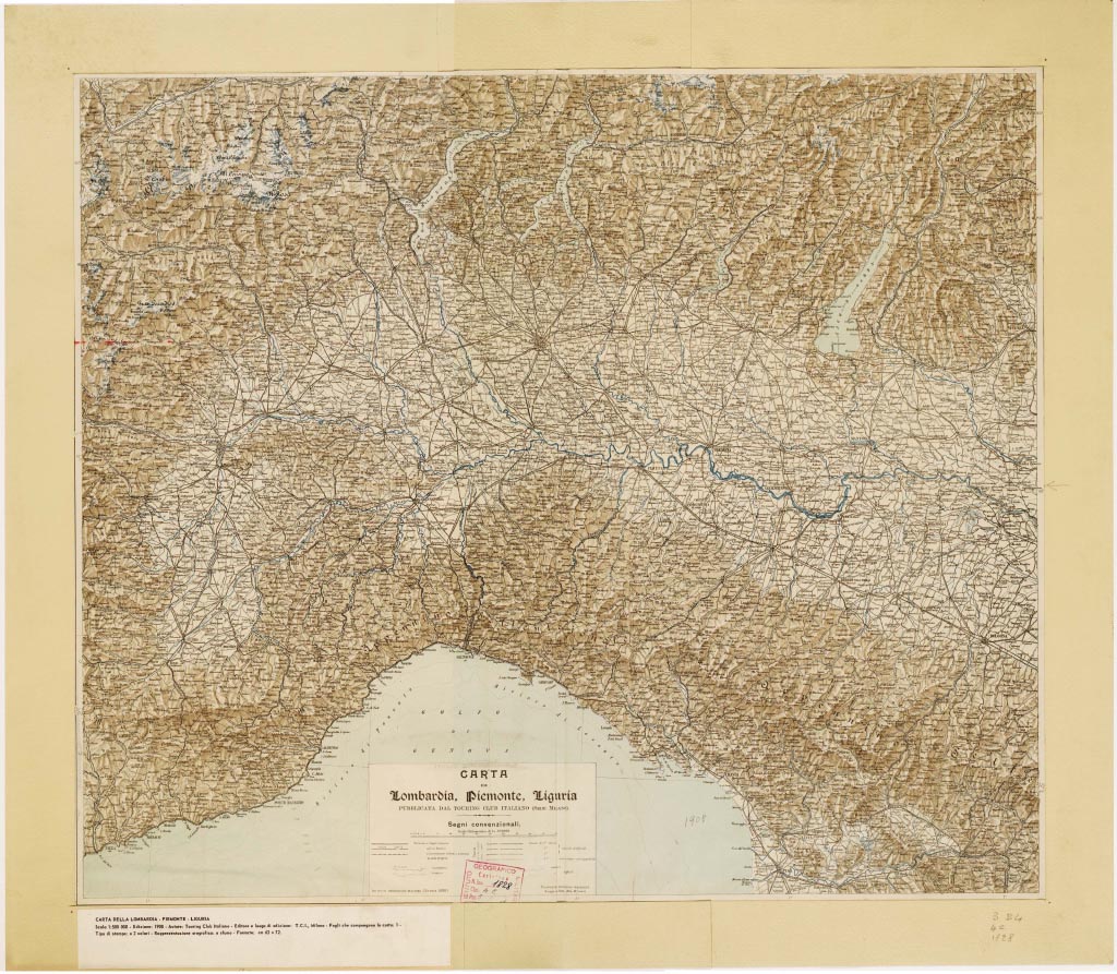 (N:3434) CARTA DELLA LOMBARDIA - PIEMONTE - LIGURIA. (B0007498, B0007499, B7498-99) Carte e stampe antiche: riproduzione digitale a 300 DPI