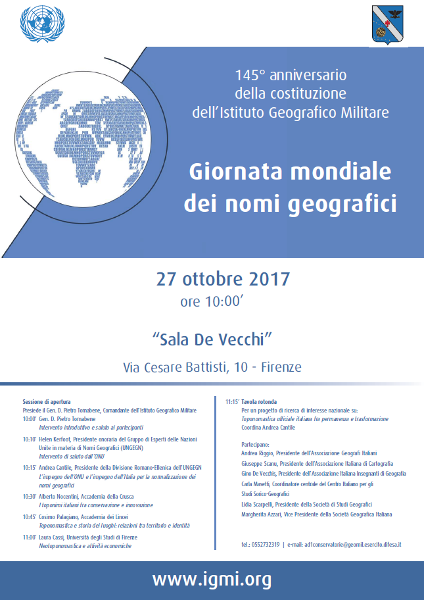 Locandina della giornata mondiale dei nomi geografici